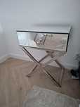 Stolik nocny, lustrzany, chrom glamour