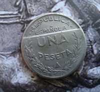 11424#Espanha una peseta 1937 (guerra civil) Santander/Palencia/Burgos