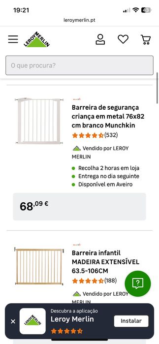 Barreira proteção de escadas