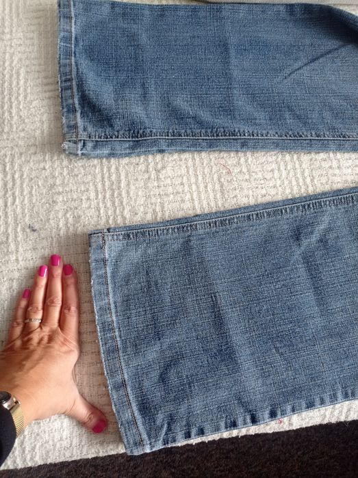 Spodnie szerokie nogawki wysoki stan jeansy