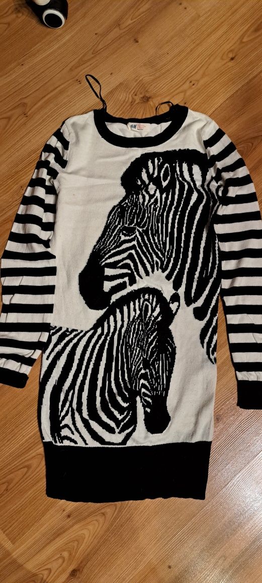 Sweter hm 170 zebra