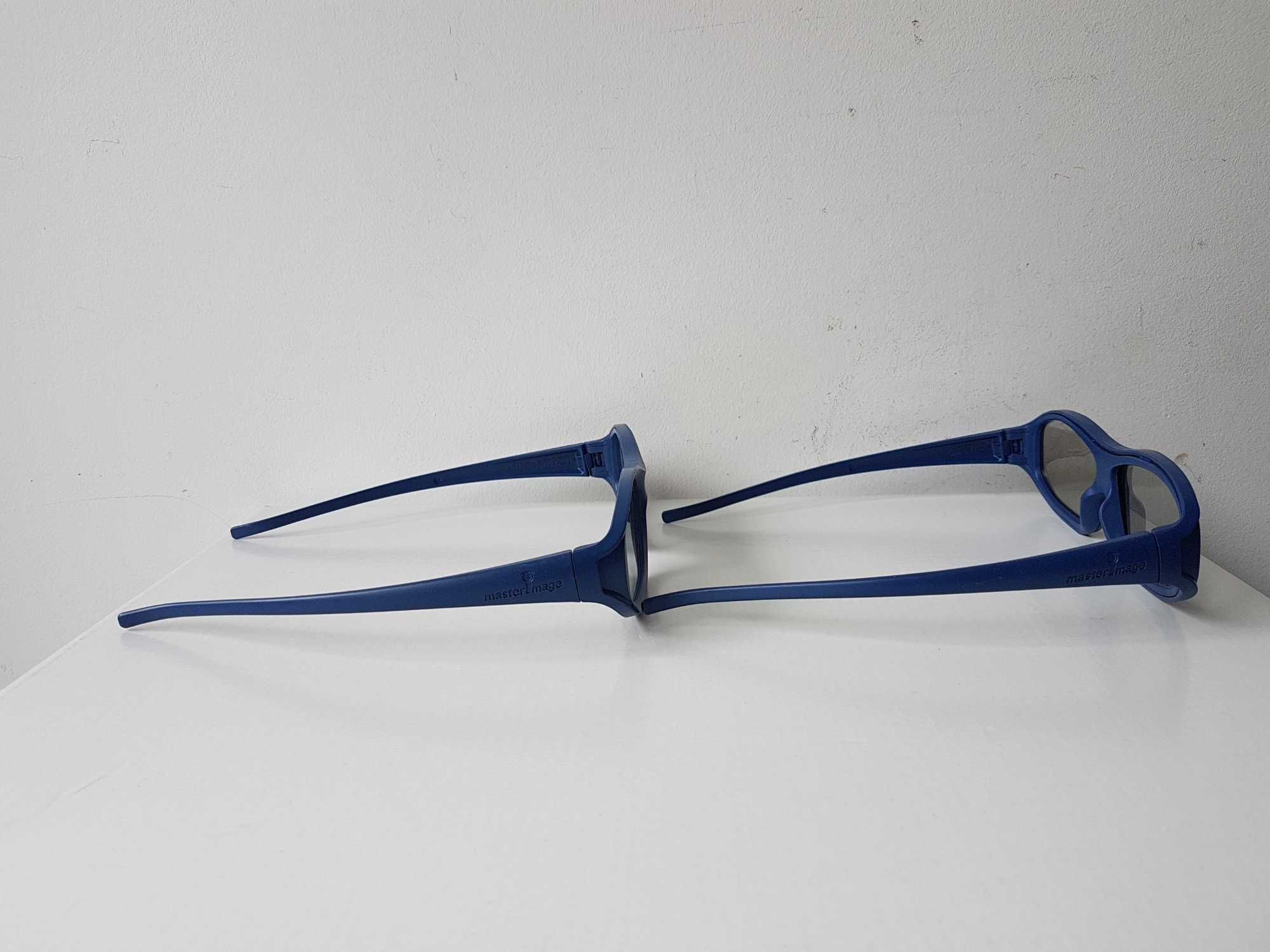 Niebieskie okulary MasterImage 3D do oglądania filmów 3D TV KINO x2szt