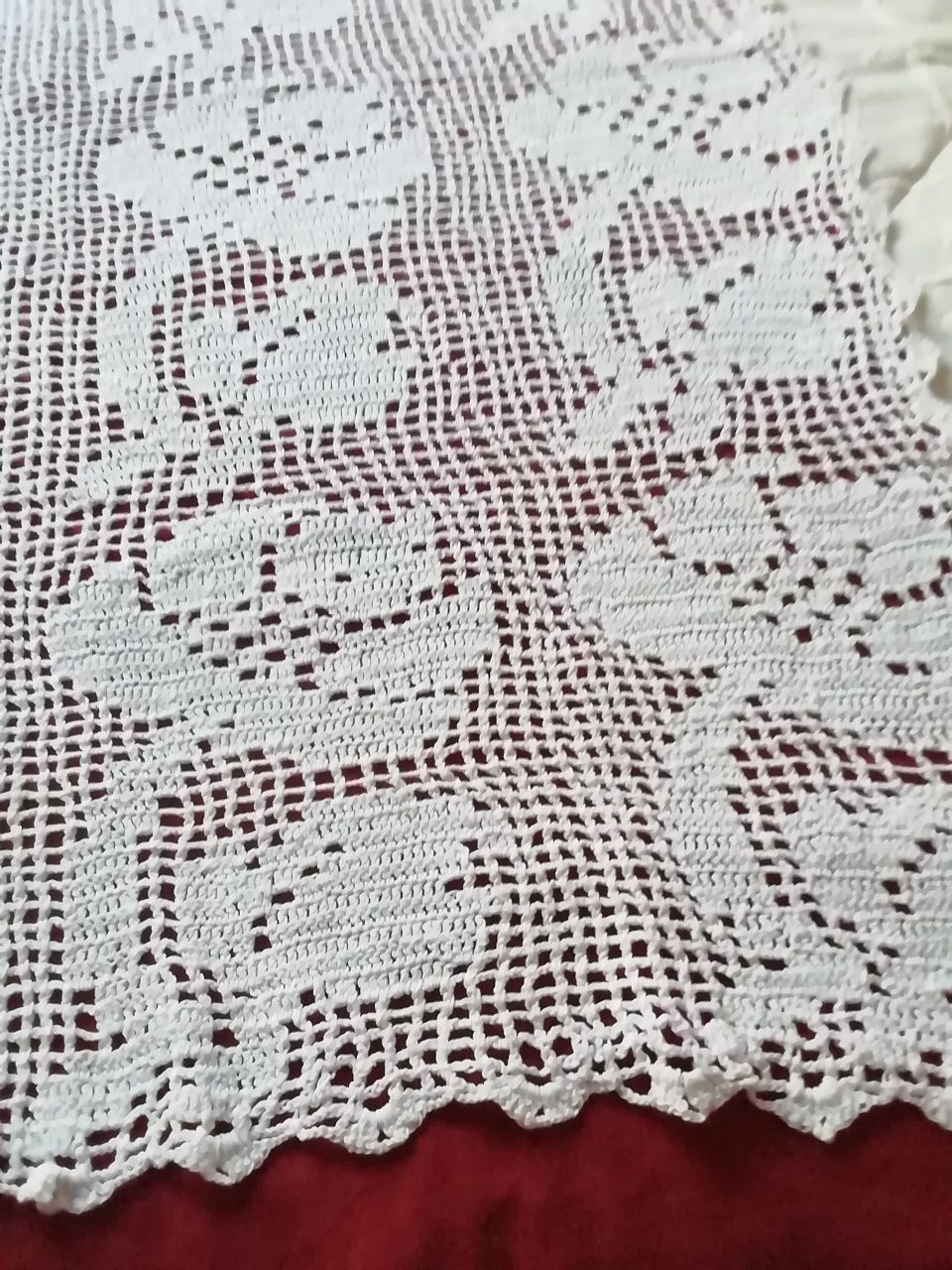 Toalha de crochet, com defeito