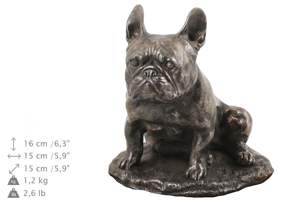 Buldog francuski II drewniana niska urna Art-Dog