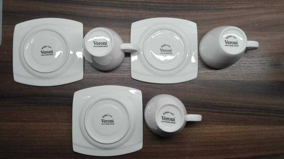 Veroni kolekcja Gabi komplet 6 szt filiżanka + talerzyk 230 ml