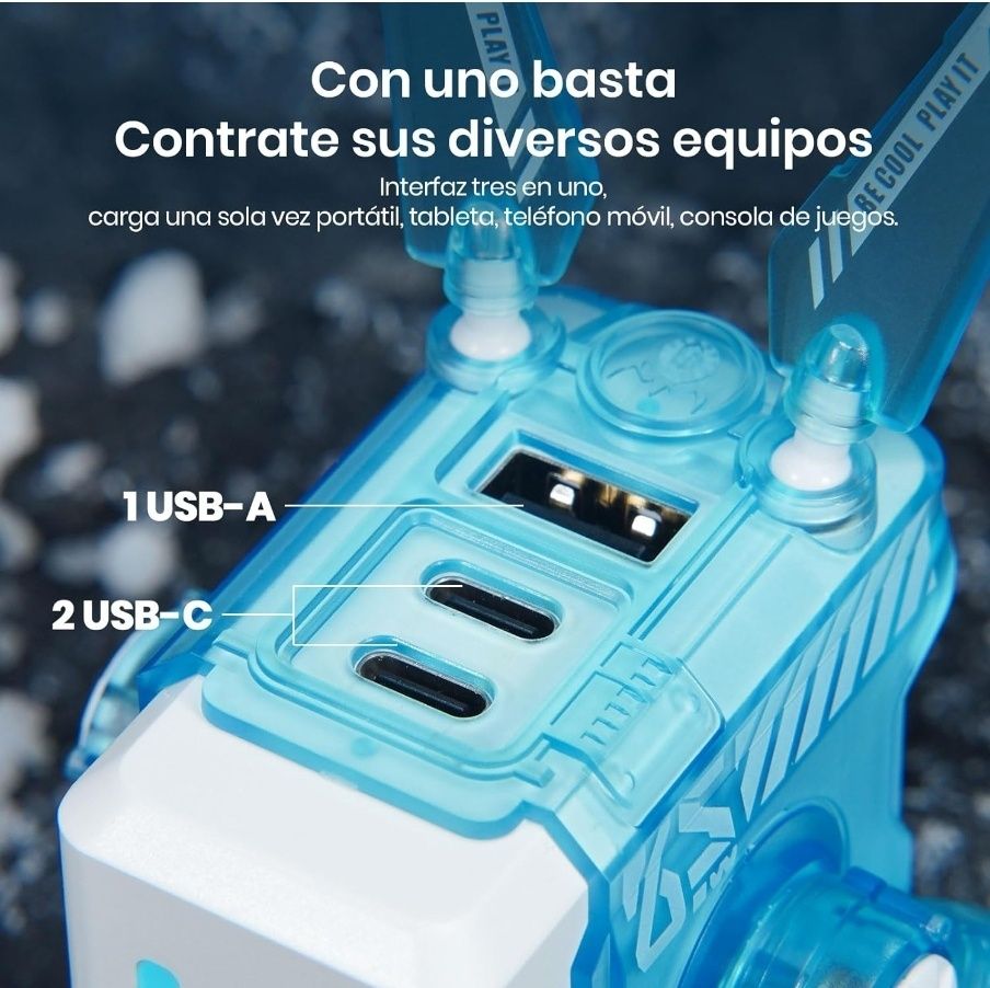 GRAVASTAR 65w INTERNACIONAL carregador RÁPIDO 
1 USB-A + 2 USB-C