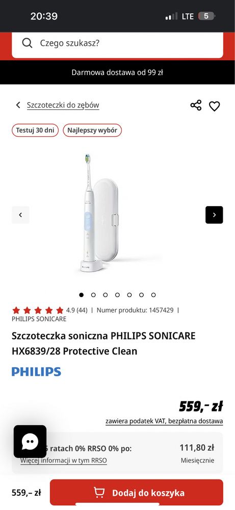 Szczoteczka soniczna PHILIPS SONICARE HX6839/28