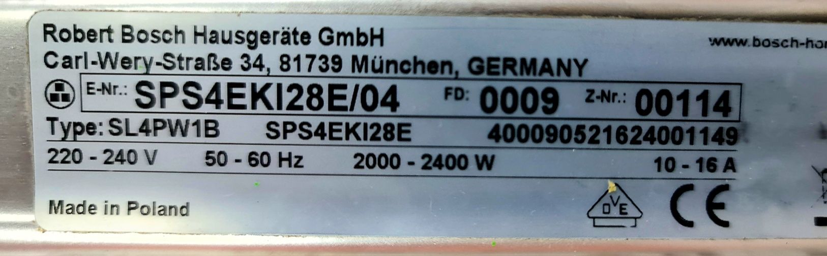 Zmywarka BOSCH Seria 4  SPS4EKI28E/04 Jak Nowa