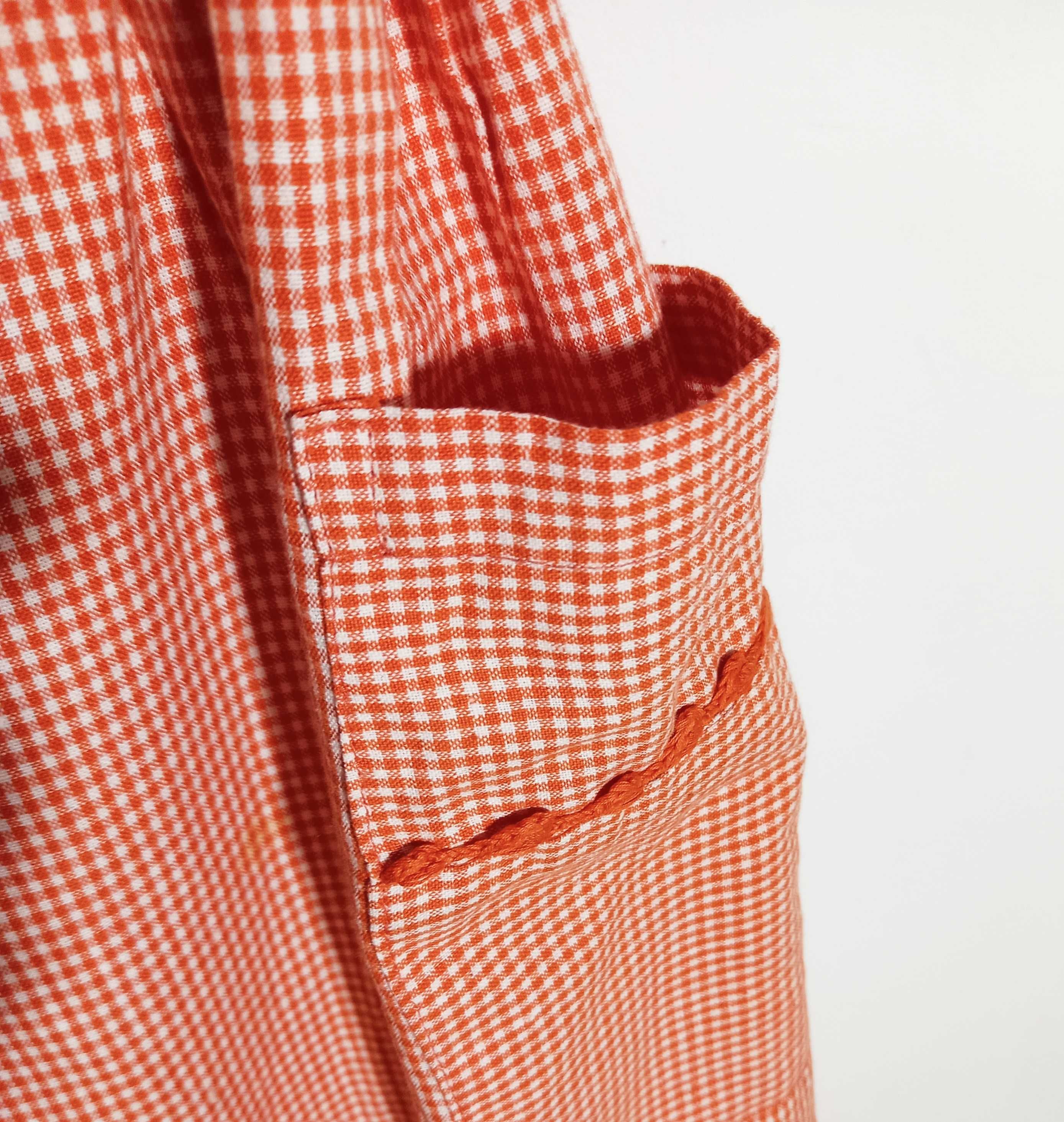 People Tree – nowa czerwona sukienka gingham, 100% bawełna, M/L, 173
