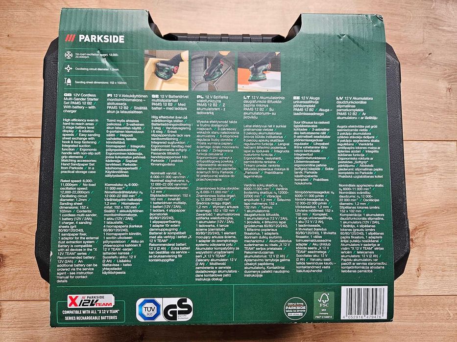 Akumulatorowa szlifierka mimosrodowa Parkside PAMS 12 B2
