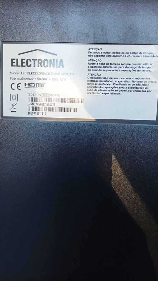 Televisão Electronia 32 polgadas, como nova, pouco uso