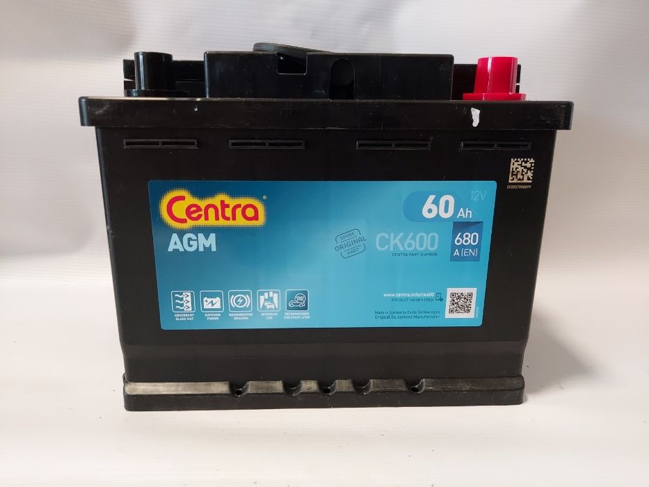 Akumulator CENTRA START-STOP AGM CK600 60AH 680A P+ 12V