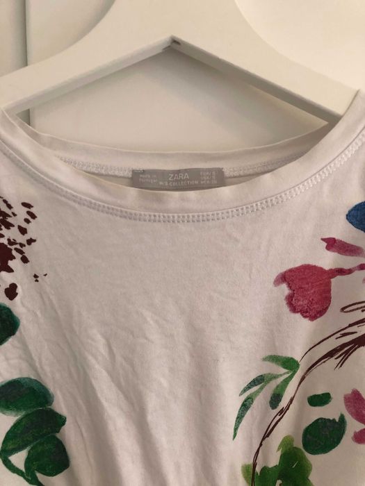Zara Koszulka z motywem kwiatowym Rozmiar S