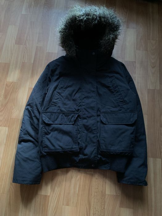 бомбер аляска куртка с мехом на капюшоне из 2000х alt girl sk8 пуховик