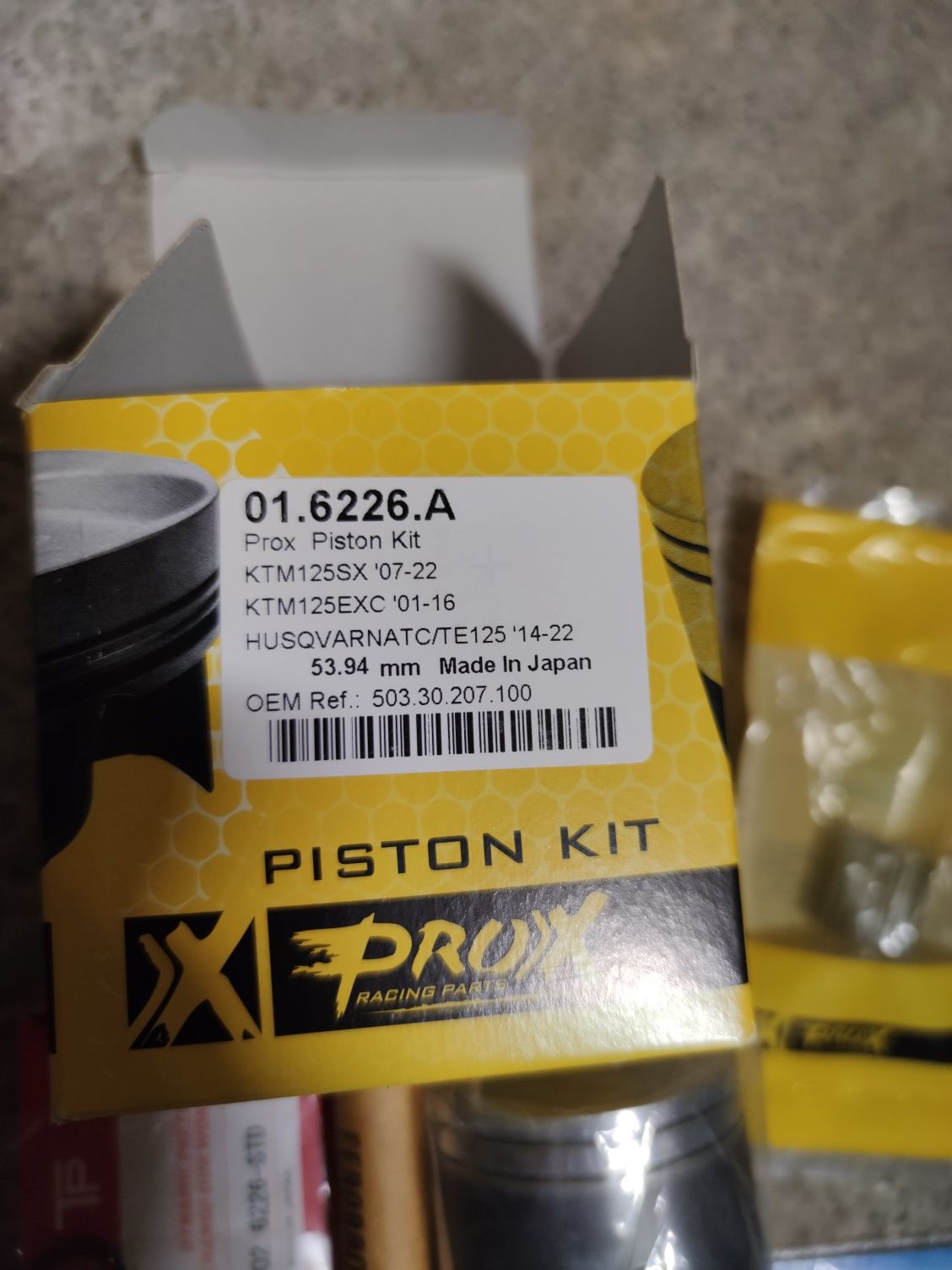 Pistão prox ktm 125 e husqvarna 125 tc e te 2014 a 2022 kit completo