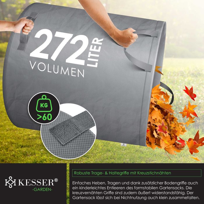 Worek ogrodowy, zestaw 3szt. x 272 L+ rękawice