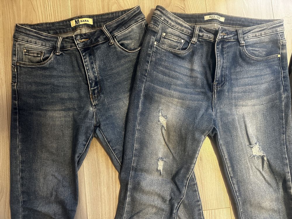 Spodnie jeansowe L 40 M.Sara denim woskowane czarne 3szt