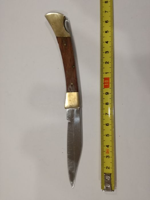 Canivete de Coleção de Pesca c/ Entalhe e Estojo em Couro