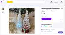 Новогодняя фигурка LED ёлочка 3 цвета под "хрусталь" 15 см