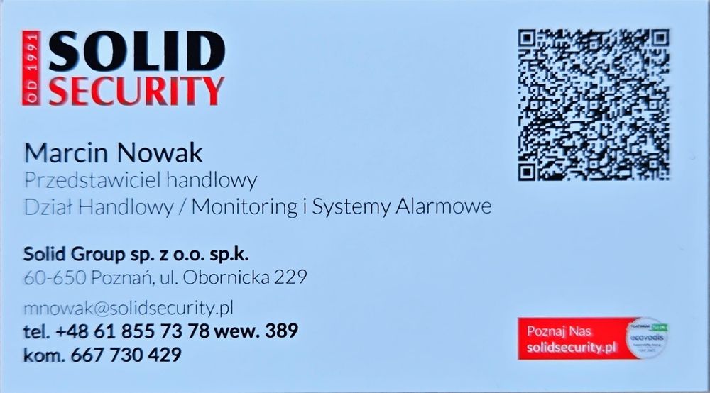 Systemy alarmowe Ochrona SOLID SECURITY