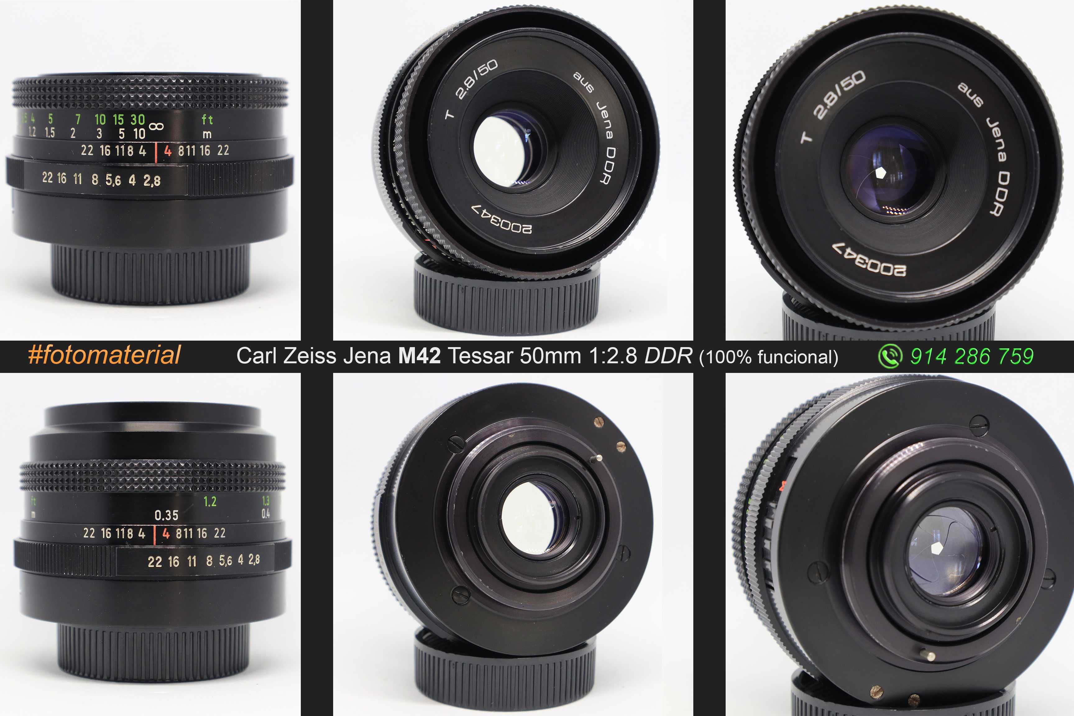 Carl Zeiss Planar, Biotar, Pancolar e Tessar (adaptadores disponíveis)