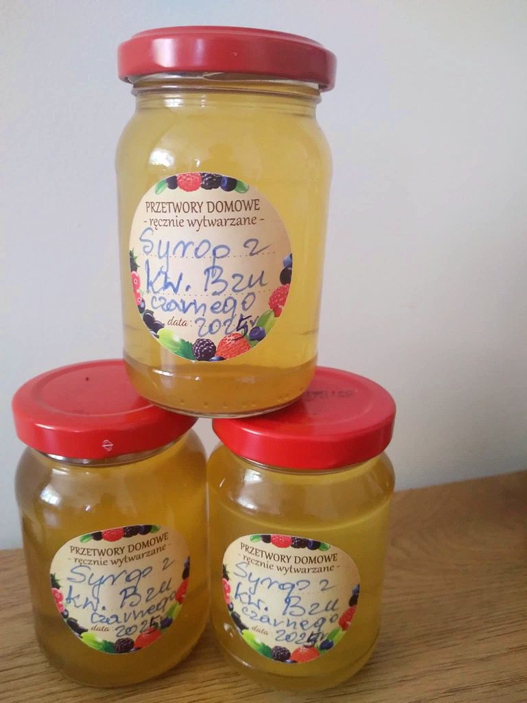 Syrop z kwiatów Bzu Czarnego 200ml, zbiór 2025r. Syrop z bzu przetwory
