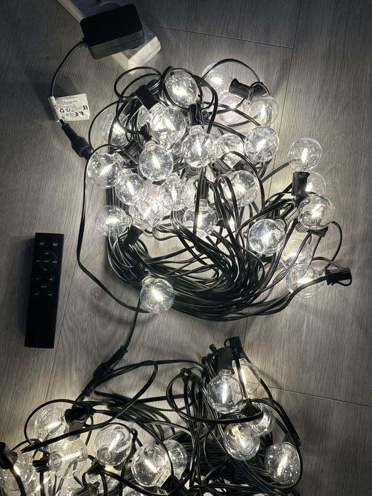 Girlanda Świetlna Zewnętrzna 74 żarówki 60 metrów Wodoodporna