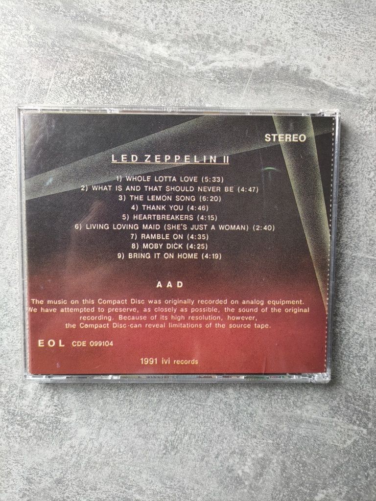 CD LED ZEPPELIN II 1991r. Unikat Rarytas Madej im USSR ivi records