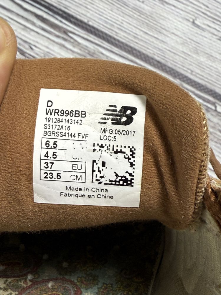 New Balance кроссовки оригинал 37 размер 996 коричневые 37.5
