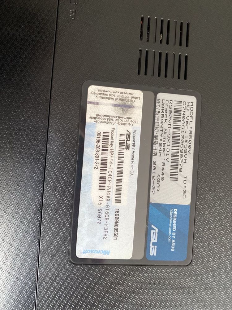 Laptop Asus R500VM-SX131V i5-3210M/8GB/250GB SSD