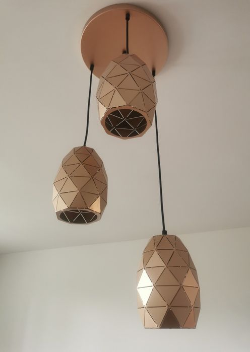 Lampa wisząca Italux zwisajaca zyrandol szampański zloty złota