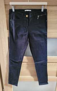 Czarne spodnie damskie 38R skinny River Island bawełna S/M