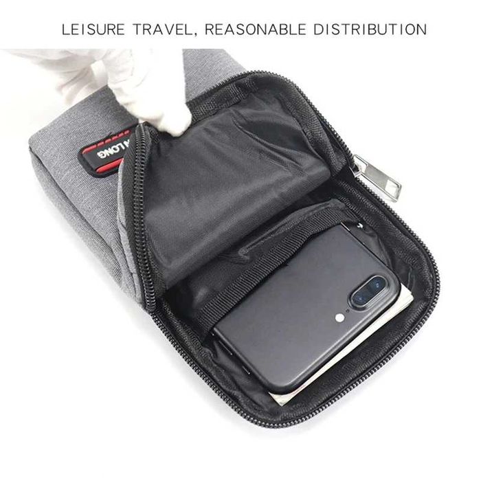 Listonoszka damska męska torebka na ramię na pasku saszetka granatowa