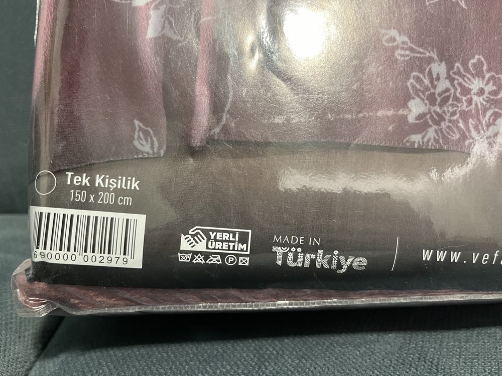 Байковий плед з бахрамою Vefa Cotton Blenket Turkey 150*220 - Rosa