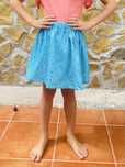 Saia Azul com Estrelas Brilhantes Menina 6 Anos – Nova