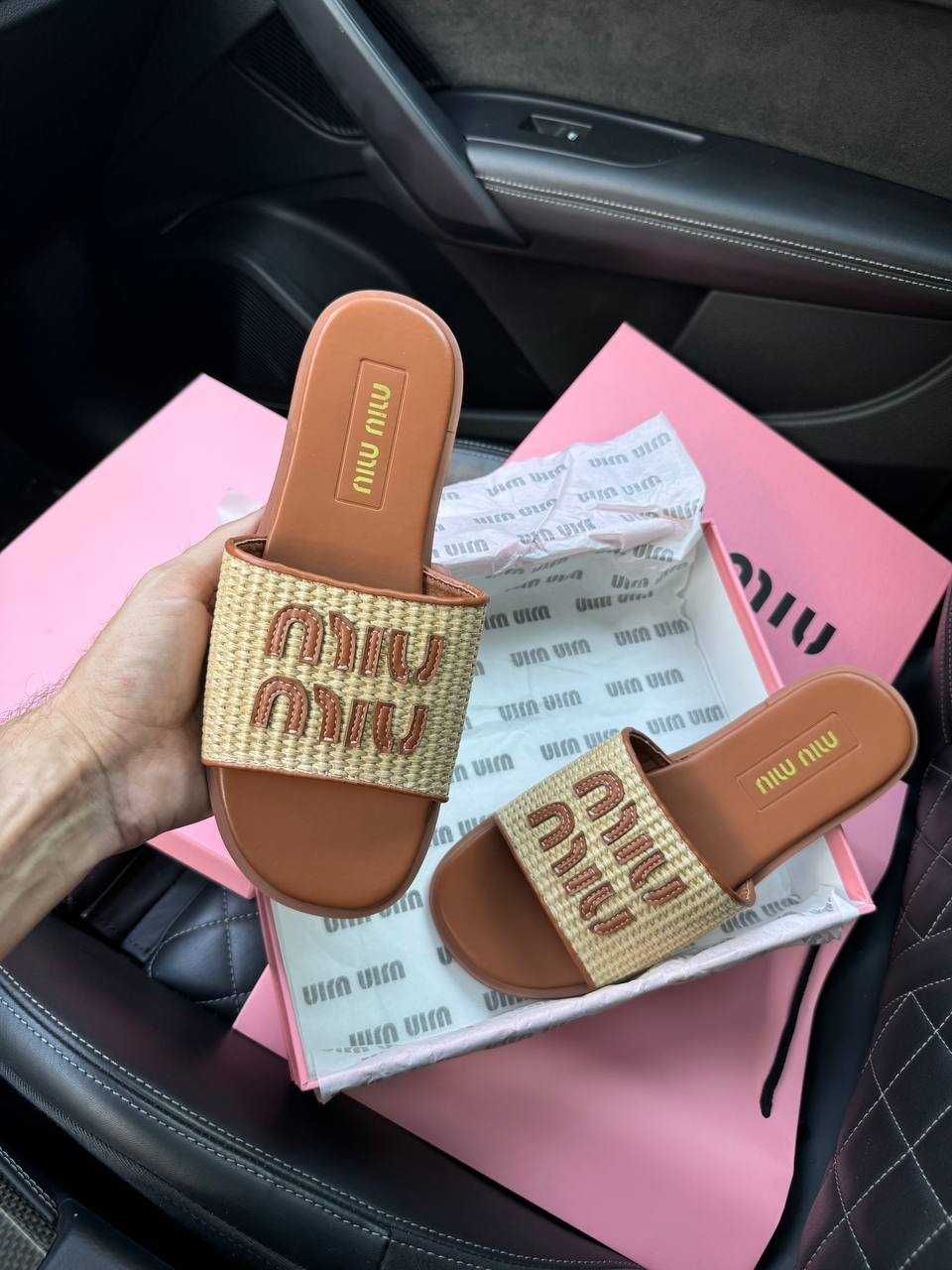 Женские Летние тапки Миу Миу Miu Miu