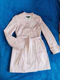 Zara Basic S 36 trench płaszcz damski jesienny pudrowy róż