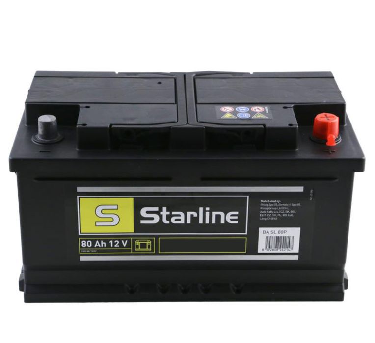 Автомобільний акумулятор Starline 80Ah (-/+) Euro (740EN)