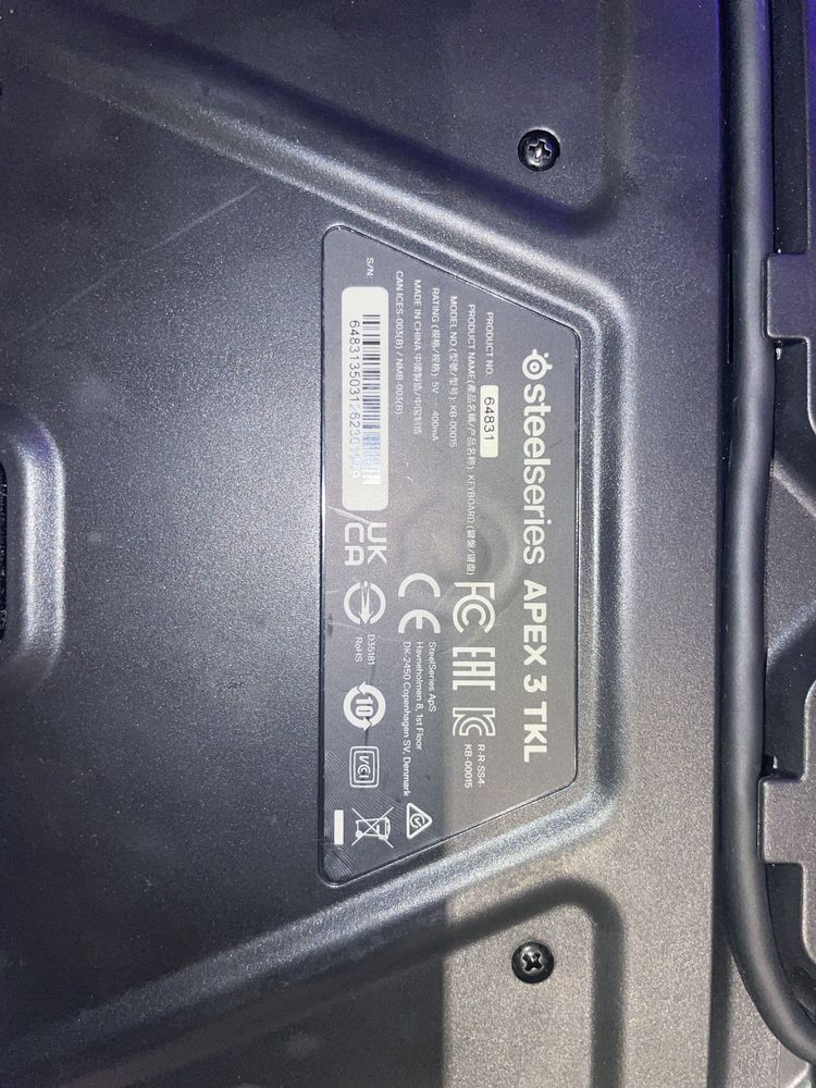 Klawiatura Steelseries apex 3 tkl