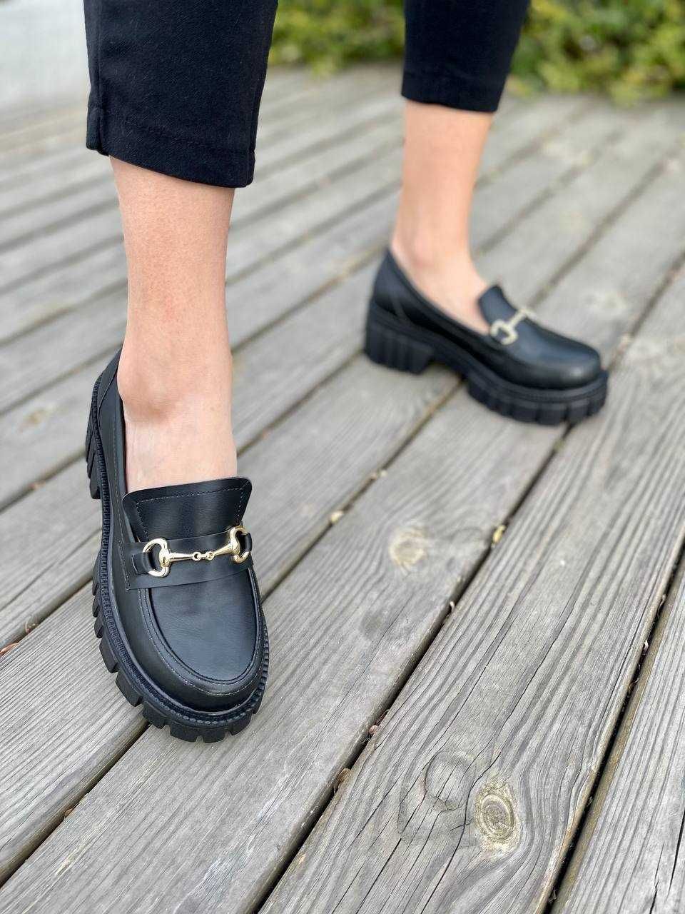 АКЦІЯ! Жіночі лофери туфлі Gucci Loafers Black (36,37,40 р.)