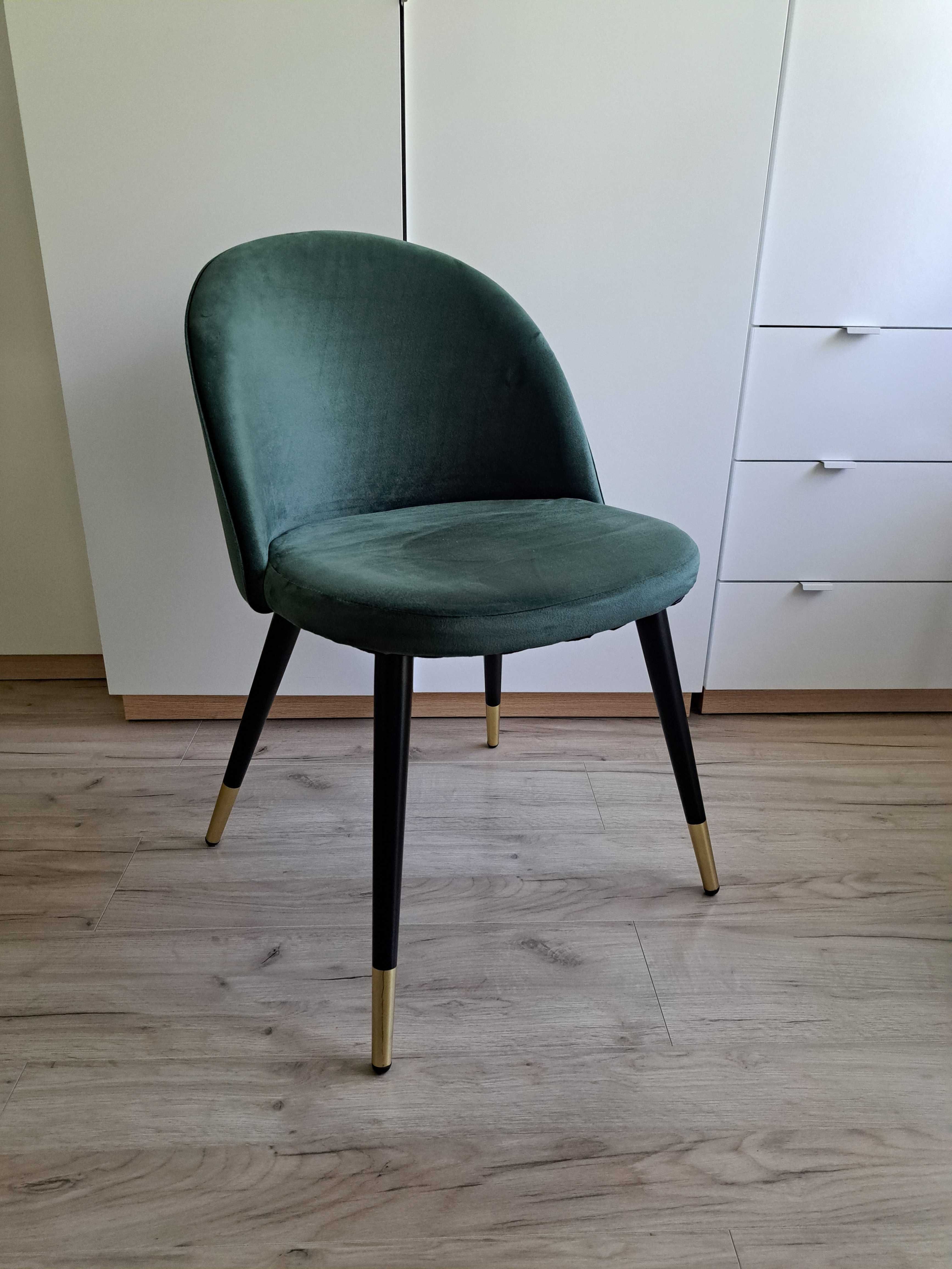 Nowoczesne krzesło Glamour butelkowa zieleń