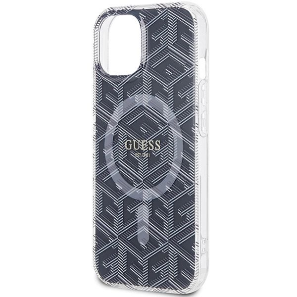 Etui Guess IML GCube MagSafe na iPhone 15 Plus / 14 Plus - czarne