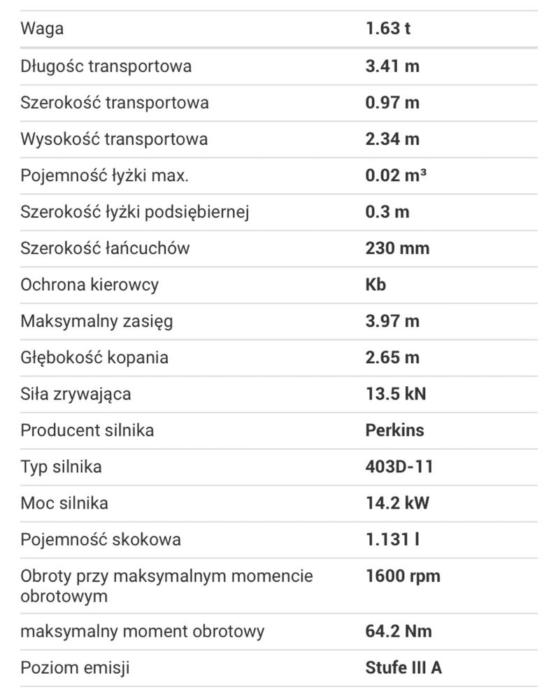 wynajem / wypożyczalnia/ usługi minikoparką 1.5t