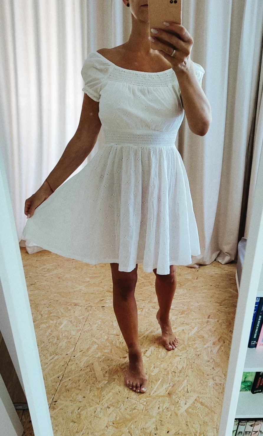 Sukienka zwiewna letnia ażurowa h&m wakacyjna 36/S 38/M
