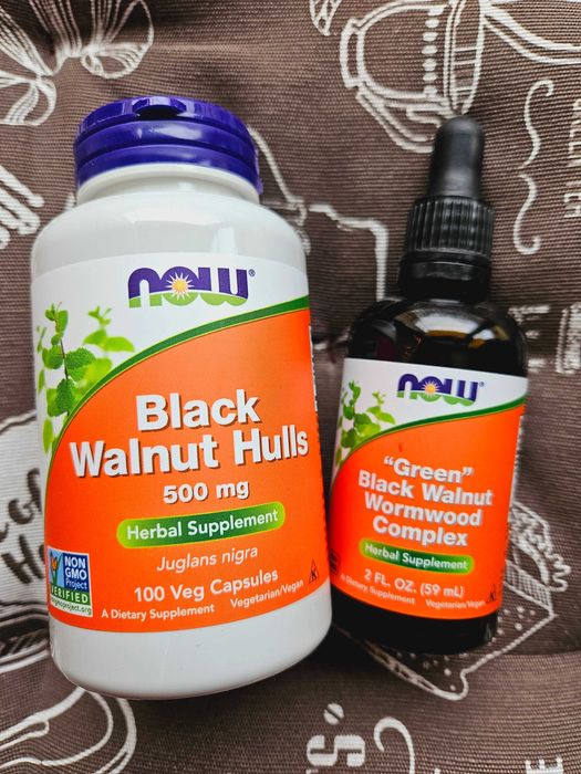 Now Foods Black Walnut Hulls чорний горіх і полин чорный орех краплі