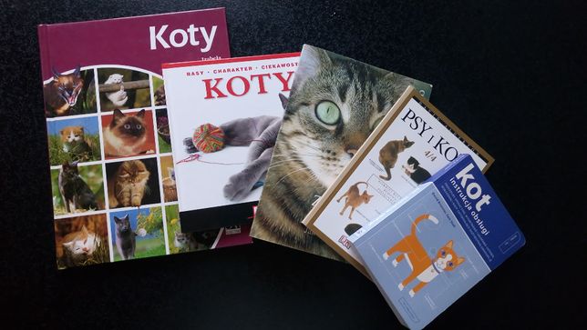 Zestaw książek o kotach