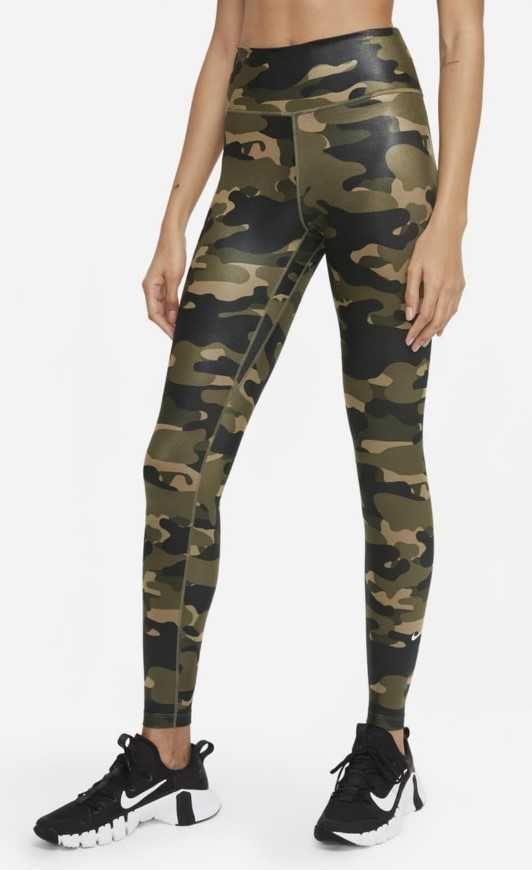 NIKE камуфляжные леггинсы Dri-FIT One Camo Women's Mid-Rise Tights