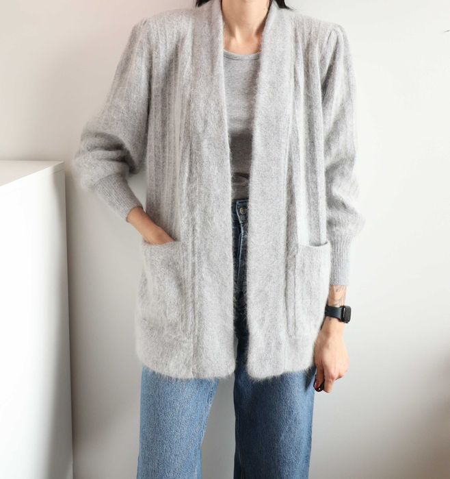 Wełniany kardigan sweter Dae Un 80% angora M L
