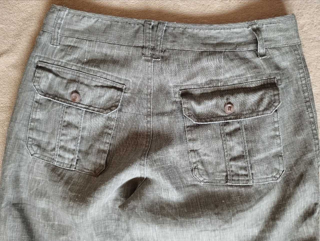 Льняные брюки свободного кроя Zara, р.40/48 рост ≈170-172