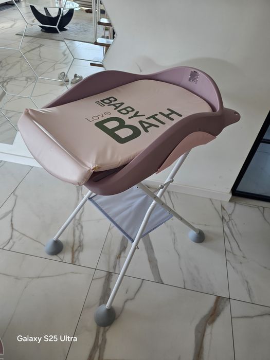 Beaba Zestaw wanienka Old Pink, stojak, przewijak